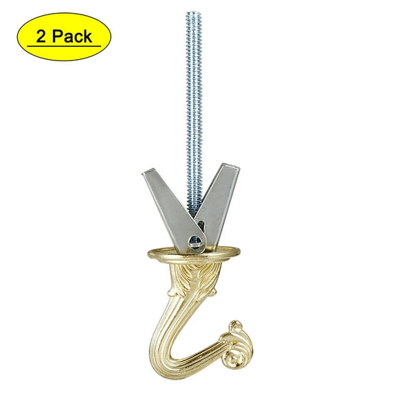 Uxcell Swag Metal Hook Kit Brass Finish Plant Hanging Ceiling Hook 2 Pack