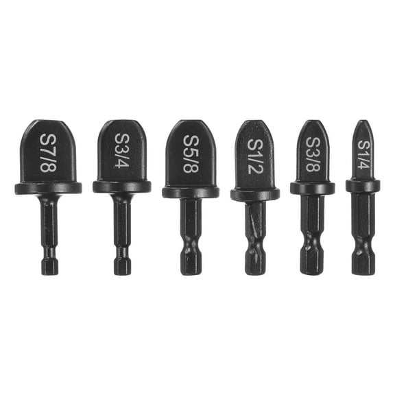 Uxcell Swaging Tool Drill Bit Set HVAC Repairing Flaring Tool Tube Expander Hex Shank with 1/4" 3/8" 1/2" 5/8" 3/4" 7/8"