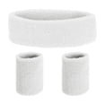 thumbnail image 1 of Uxcell Sweat Band Set Sports Terry Cloth Headband Wristband Moisture Wicking Head Band for Workout White, 1 of 7