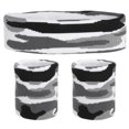 thumbnail image 1 of Sweat Band Set Sports Terry Cloth Headband Wristband Set 8"x2" Moisture Wicking Sweat Absorbing Head Band Gray, 1 of 7