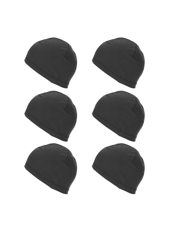 6 Pcs Sweat Wicking Cap Skull Cap Football for Men Black