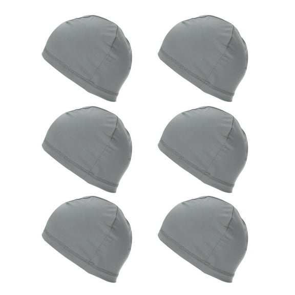 Uxcell 6 Pcs Sweat Wicking Cap Skull Cap Football for Men Light Gray