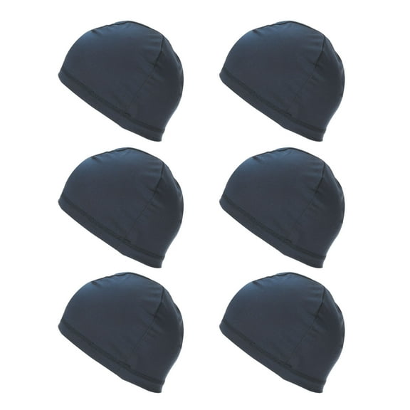 Uxcell Sweat Wicking Cap Skull Cap Football for Men, Navy Blue, 6 Pack
