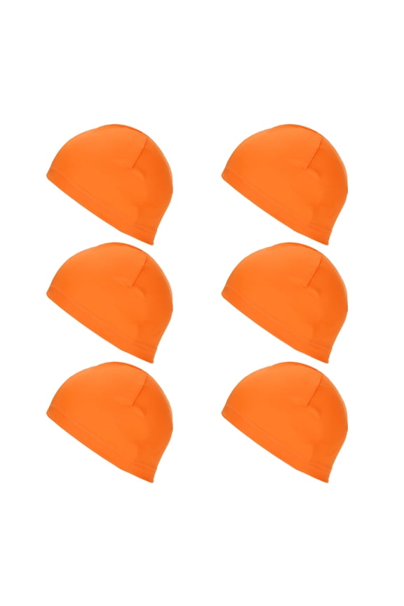6 Pcs Sweat Wicking Cap Skull Cap Football for Men Orange
