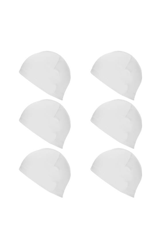 Sweat Wicking Cap Skull Cap Football for Men, White, 6 Pack