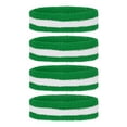 thumbnail image 1 of Uxcell Sweatband Headbands, Terry Cloth Sweat Band for Women Men Sports Basketball Tennis Athletic, Green White 4 Pcs, 1 of 6