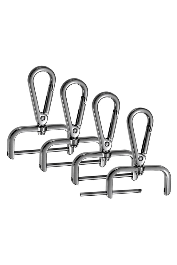 Swivel Clasp Hooks [4pcs] - Key Chain Clip Hooks Use for Keychain Making - [Black - 2.5 IN] Zinc Alloy D Ring Clip Lanyard Hardware