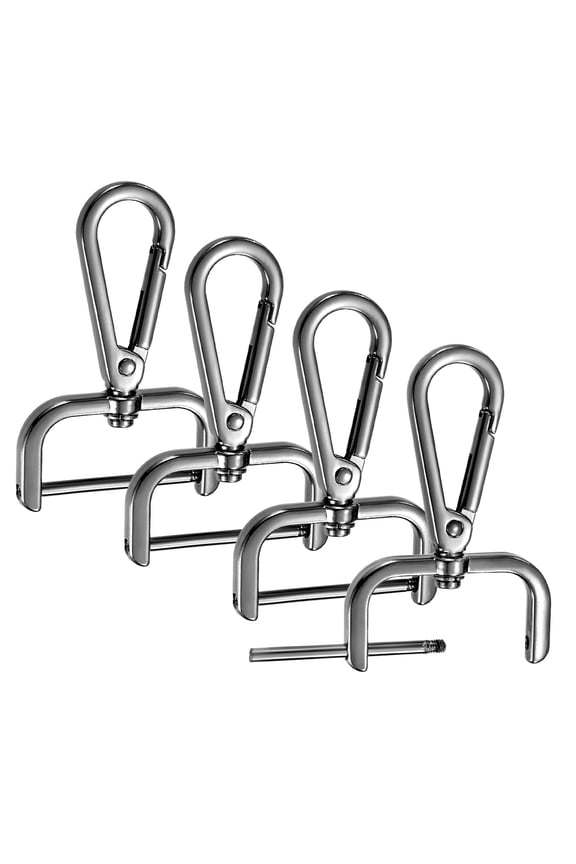Swivel Clasp Hooks [4pcs] - Key Chain Clip Hooks Use for Keychain Making - [Black - 2.51 IN] Zinc Alloy D Ring Clip Lanyard Hardware