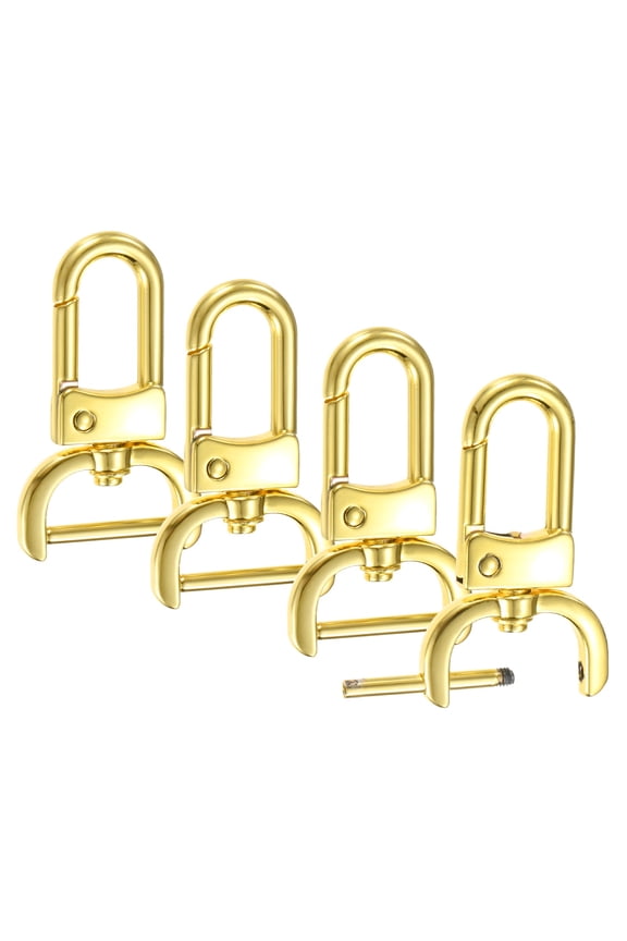 Swivel Clasp Hooks [4pcs] - Key Chain Clip Hooks Use for Keychain Making - [Rose Gold - 1.91 IN] D Ring Clip Lanyard Hardware