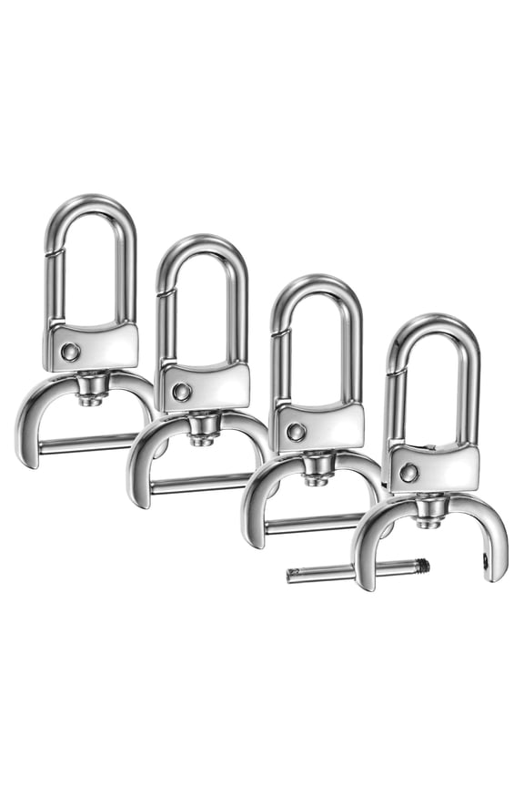 Swivel Clasp Hooks [4pcs] - Key Chain Clip Hooks Use for Keychain Making - [Silver - 1.9 IN] Zinc Alloy Ring Clip Lanyard Hardware