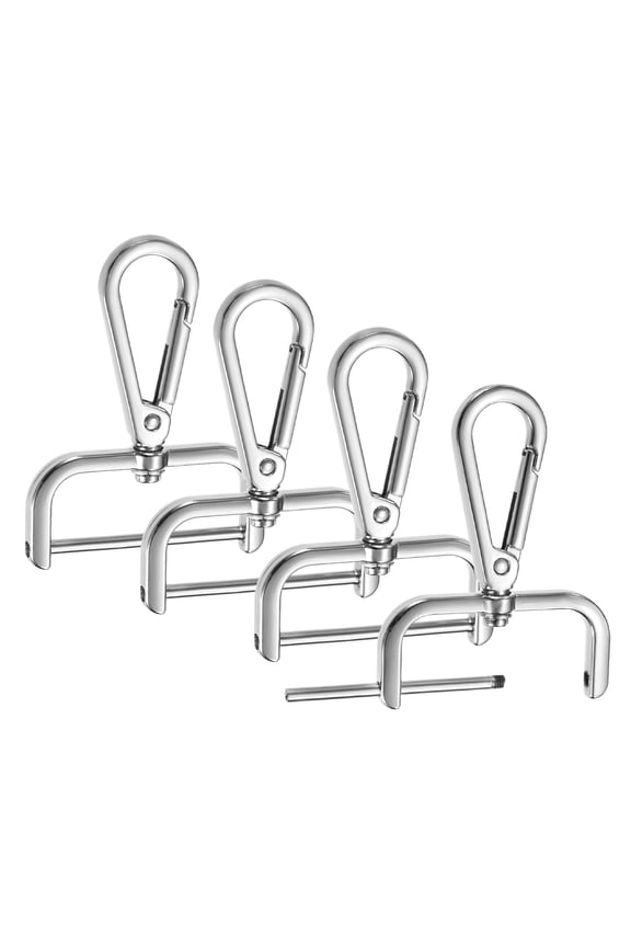 Swivel Clasp Hooks [4pcs] - Key Chain Clip Hooks Use for Keychain Making - [Silver - 2.5 IN] Zinc Alloy D Ring Clip Lanyard Hardware
