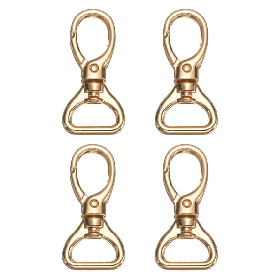 Uxcell Swivel Clasps, (1/2 Inch, Gold) (4 Pcs), Metal Swivel Snap Hooks Curved Oval Trigger Snap Lobster Clips, Suit for - Keychain/Making DIY Crafts/Purse Hardware