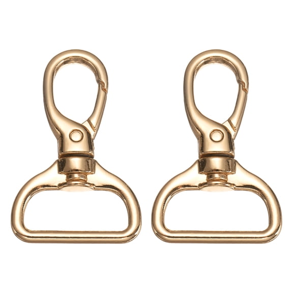 Uxcell Swivel Clasps, (1 Inch, Gold) (2 Pcs), Metal Swivel Snap Hooks Curved Oval Trigger Snap Lobster Clips, Suit for - Keychain/Making DIY Crafts/Purse Hardware