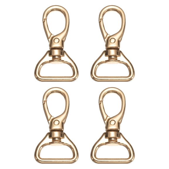 Uxcell Swivel Clasps, (3/4 Inch, Gold) (4 Pcs), Metal Swivel Snap Hooks Curved Oval Trigger Snap Lobster Clips, Suit for - Keychain/Making DIY Crafts/Purse Hardware