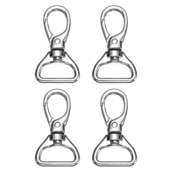 Uxcell Swivel Clasps, (3/4 Inch, Silver) (4 Pcs), Metal Swivel Snap Hooks Curved Oval Trigger Snap Lobster Clips, Suit for - Keychain/Making DIY Crafts/Purse Hardware