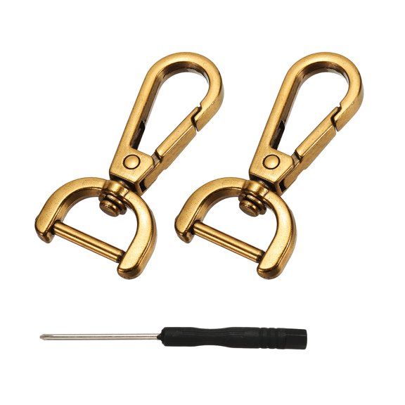 Uxcell Swivel Clasps Hook, Detachable Snap Hook with Screwdriver for Bags and Crafts Dark Gold 5/8 Inch