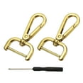 thumbnail image 1 of Uxcell Swivel Clasps Hook, Detachable Snap Hook with Screwdriver for Bags and Crafts Gold 1 Inch, 1 of 7