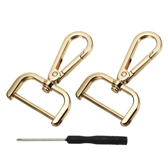 Uxcell Swivel Clasps Hook, Detachable Snap Hook with Screwdriver for Bags and Crafts Light Gold 1-1/4 Inch