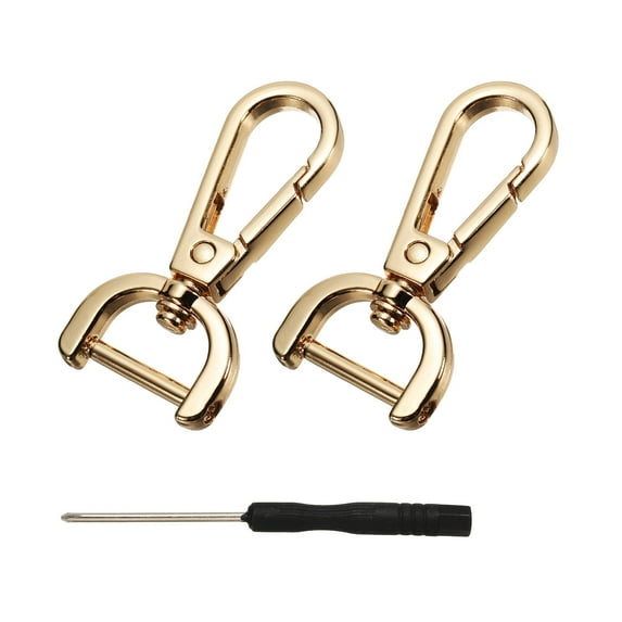 Uxcell Swivel Clasps Hook, Detachable Snap Hook with Screwdriver for Bags and Crafts Light Gold 5/8 Inch