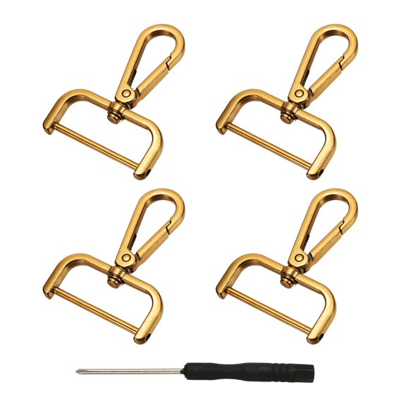 Uxcell Swivel Clasps Hook, ID Detachable Snap Hook with Screwdriver Dark Gold 1-1/2 Inch