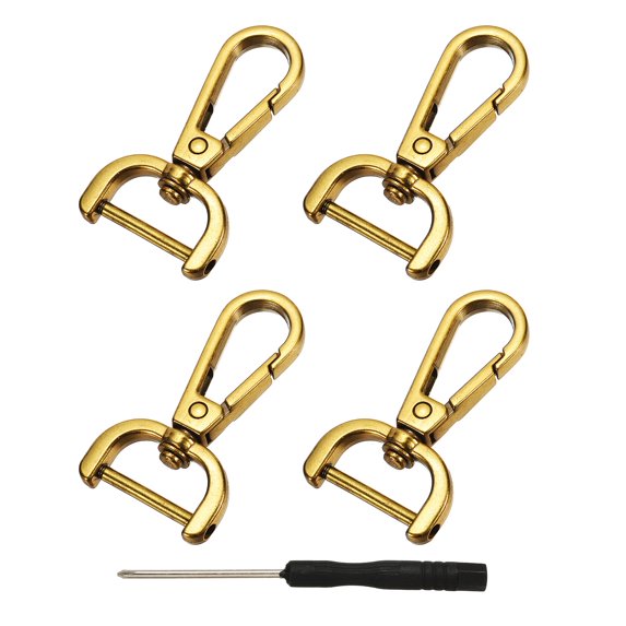 Uxcell Swivel Clasps Hook, ID Detachable Snap Hook with Screwdriver Gold 3/4 Inch