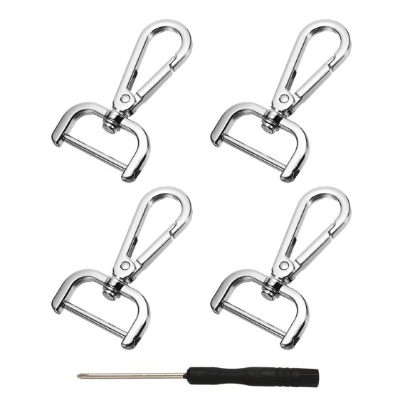 Uxcell Swivel Clasps Hook, ID Detachable Snap Hook with Screwdriver Silver White 1 Inch