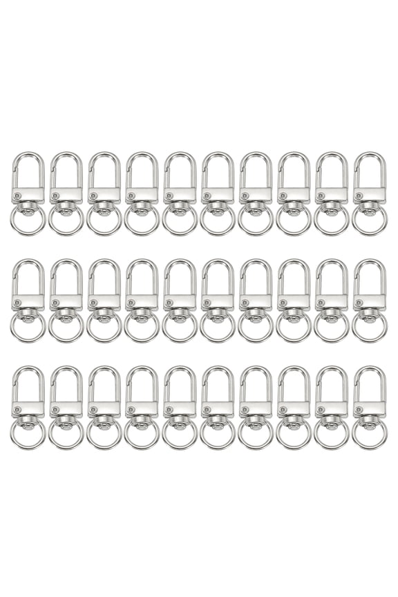 Swivel Lobster Clasp, Metal Swivel Clasp Hooks Snap Clips Lanyard Claw Clasps Key Chain Making Kit for DIY Crafts Purse Bag Connector Hardware Silver Tone