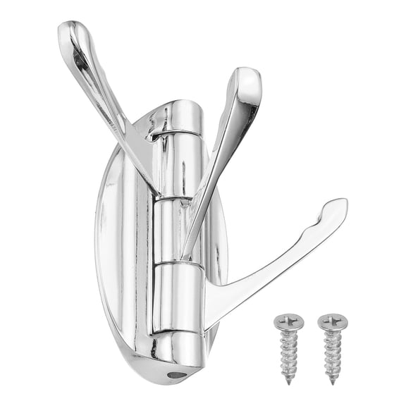 Uxcell Swivel Towel Hook Foldable Towel Hook Clothes Hooks Hanger Wall Mounted Three Rotating Arms Wall Hook