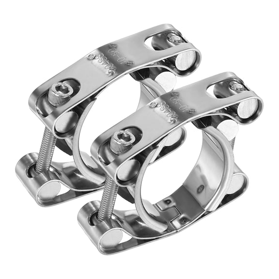 Uxcell 2Pcs T-Bolt Hose Clamp 1.6-2" 304 Stainless Steel Adjustable for Automotive Plumbing Pipe