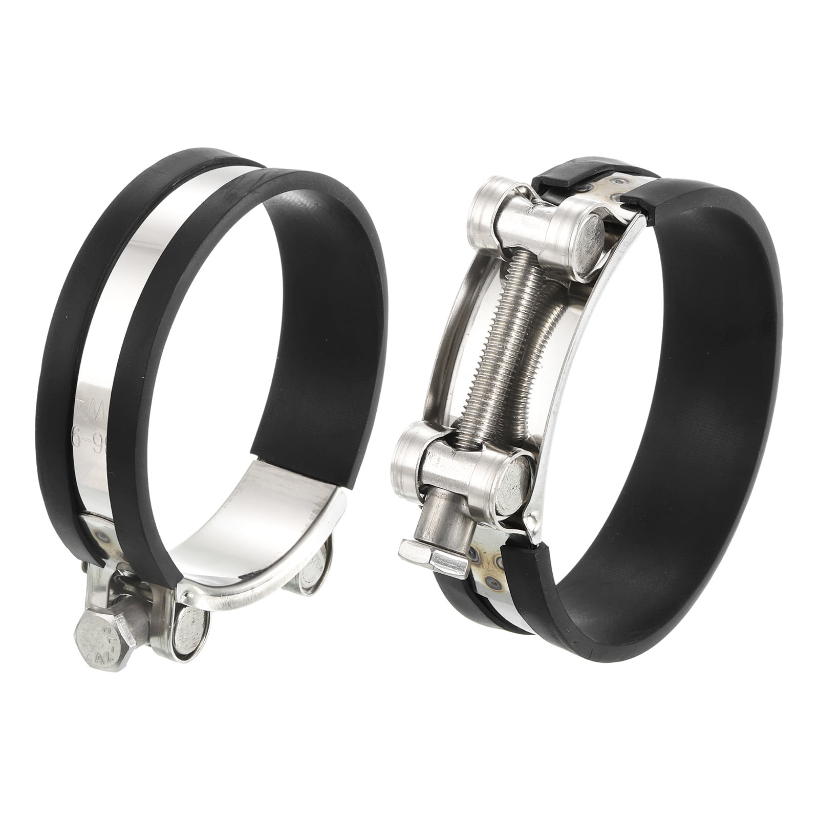 Uxcell TBolt Hose Clamp 2Pack 8691mm Rubber Cushion Metal Intake Intercooler Clamps