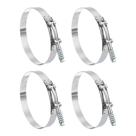 Uxcell T-Bolt Hose Clamp 4Pack 140-148mm Spring Loaded Intake Intercooler Hose Clamps