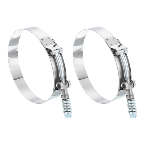 Uxcell T-Bolt Hose Clamps 2Pack 108-116mm 201 Stainless Steel Intake Intercooler Clamps