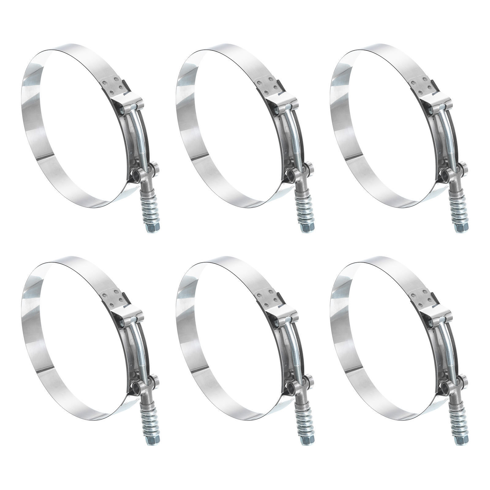 HPS Stainless Steel T-Bolt Clamp - Size 124 For 4-1/2" Hose (121-129mm Range)