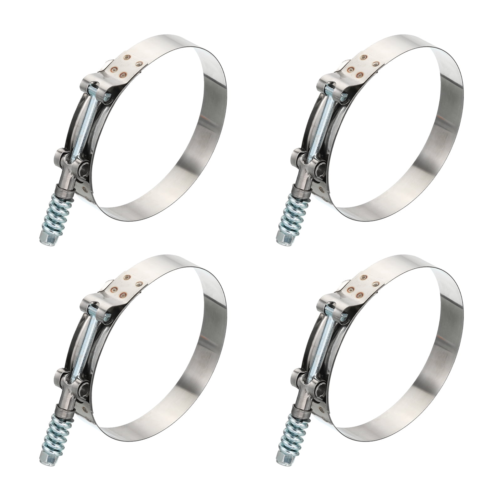 Uxcell T-Bolt Hose Clamps with Spring, 4 Pack 304 Stainless Steel
