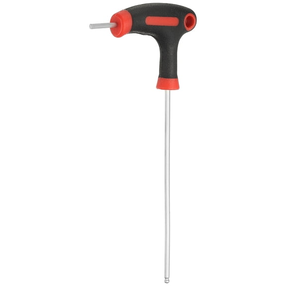 Uxcell T-Handle Ball End Hex Key Wrench 2.5mm Metric 145mm Length Long Arm Cr-V T-Key Inner Hexagon Wrenches Spanner Repair Tools for Automotive Household Maintenance, Red Black
