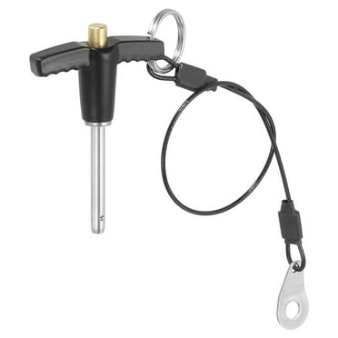 Uxcell T Handle Lock Pins Quick Release Pin 304 Stainless Steel Safety Locating Pins with Push Button Lanyard Cable 3/16 x 1.18"