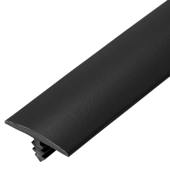 Uxcell T Rubber Trim Molding, 1-3/32 Inch x 10 ft Edge Banding Trims Flexible Plastic Center Barb Tee Molding for Table, Game and Arcade Machine, Floor Transition Strip, Black