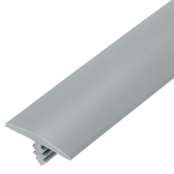 Uxcell T Rubber Trim Molding, 1-3/32 Inch x 20 ft Edge Banding Trims Flexible Plastic Center Barb Tee Molding for Table, Game and Arcade Machine, Floor Transition Strip, Gray