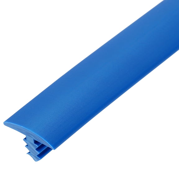 Uxcell T Rubber Trim Molding, 23/32 Inch x 20 ft Edge Banding Trims Flexible Plastic Center Barb Tee Molding for Table, Game and Arcade Machine, Floor Transition Strip, Blue