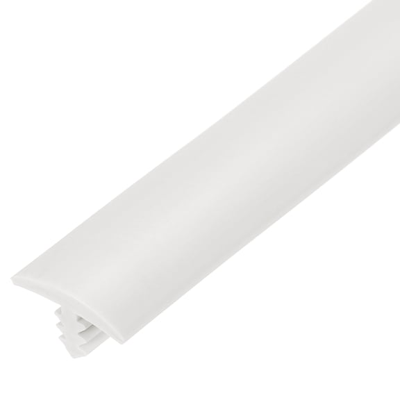 Uxcell T Rubber Trim Molding, 5/8 Inch x 20 ft Edge Banding Trims Flexible Plastic Center Barb Tee Molding for Table, Game and Arcade Machine, Floor Transition Strip, White