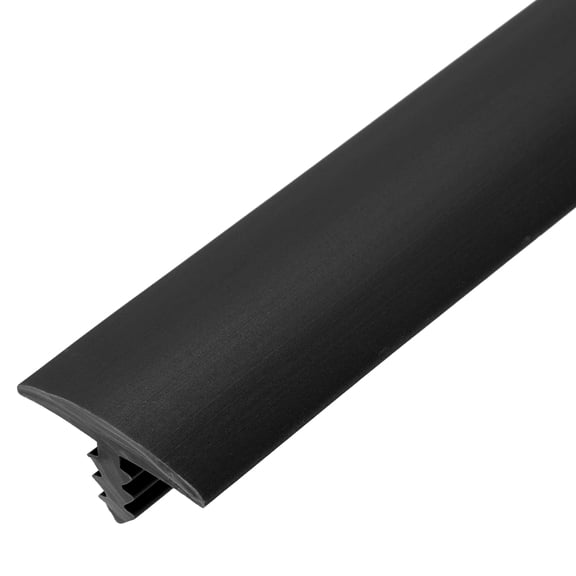 Uxcell T Rubber Trim Molding, 7/8 Inch x 10 ft Edge Banding Trims Flexible Plastic Center Barb Tee Molding for Table, Game and Arcade Machine, Floor Transition Strip, Black