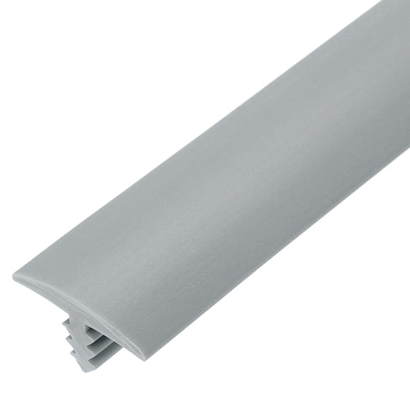 Uxcell T Rubber Trim Molding, 7/8 Inch x 20 ft Edge Banding Trims Flexible Plastic Center Barb Tee Molding for Table, Game and Arcade Machine, Floor Transition Strip, Gray