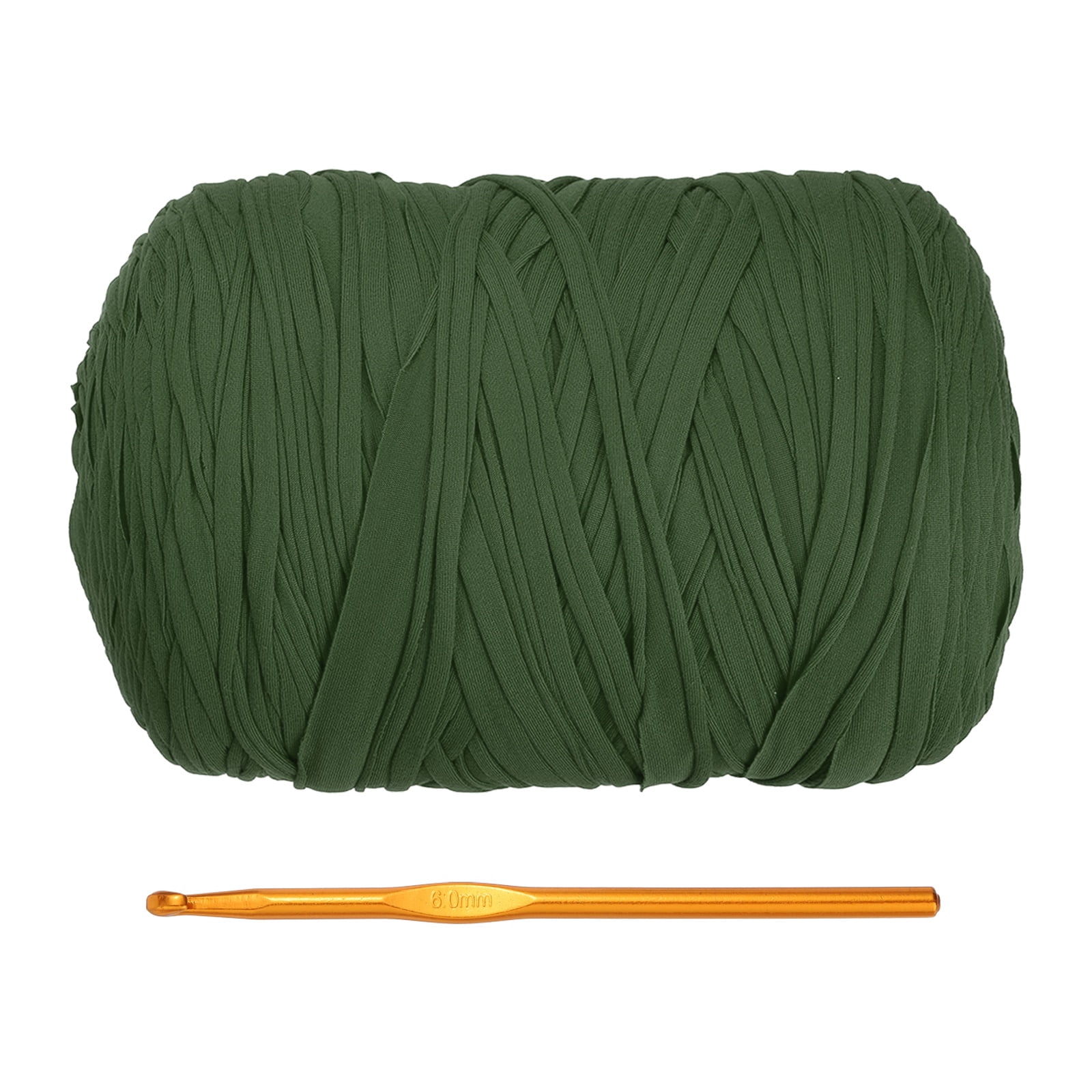 Uxcell T-Shirt Yarn for Crocheting with Hook, 800g/228 Yards Yarn(Army Green)