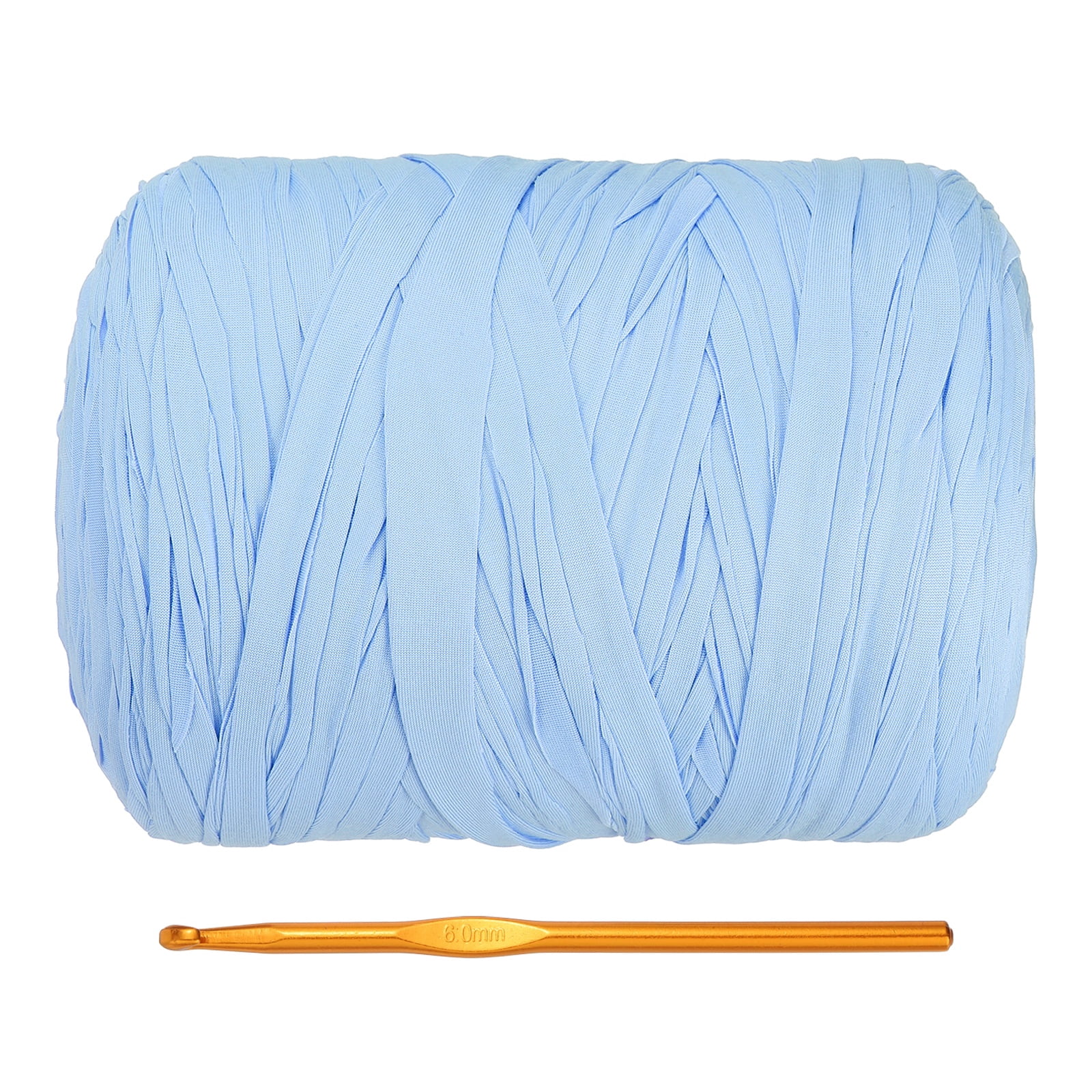 Uxcell T-Shirt Yarn for Crocheting with Hook, 800g/228 Yards Yarn(Sky Blue)