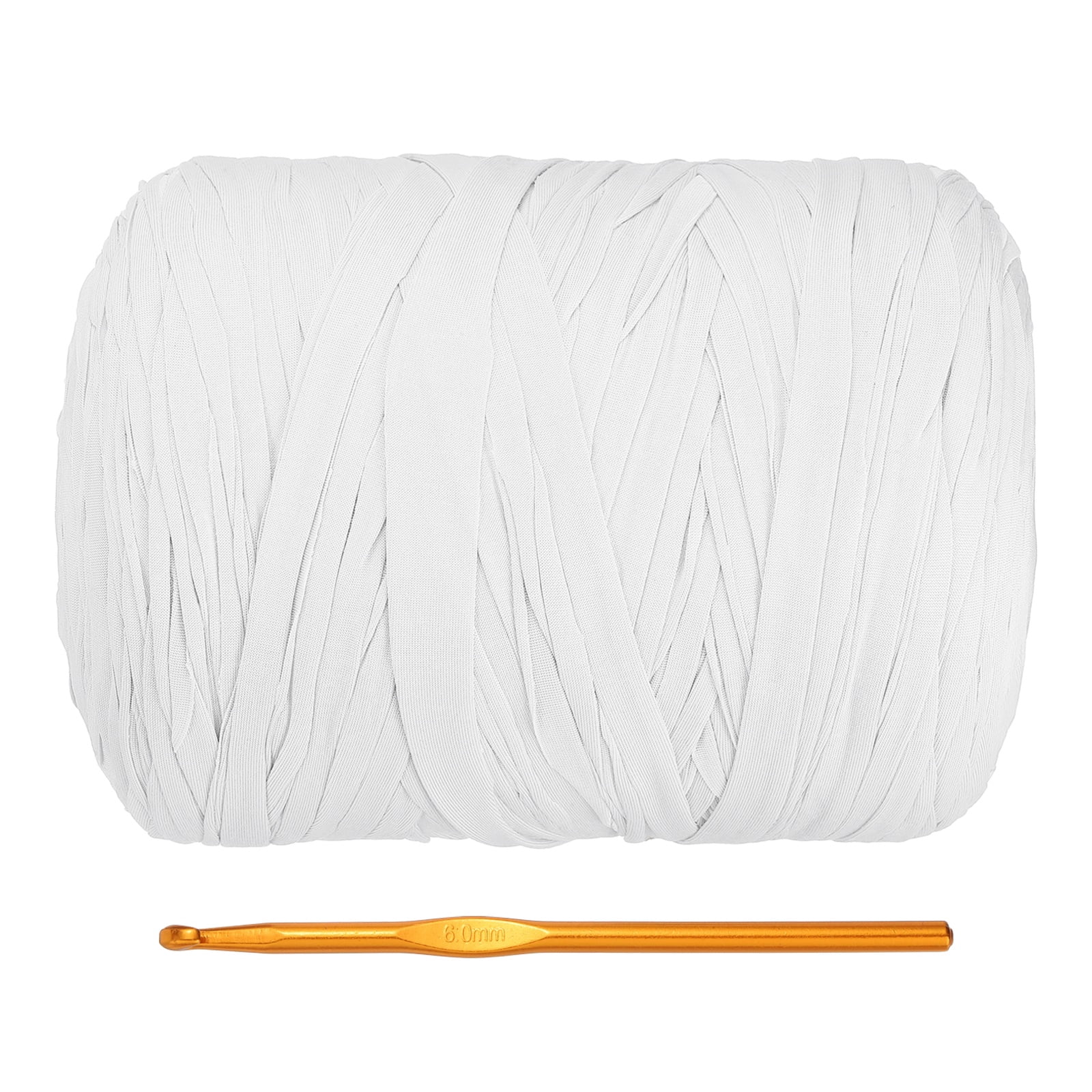 Uxcell T-Shirt Yarn for Crocheting with Hook, 800g/228 Yards Yarn(White)
