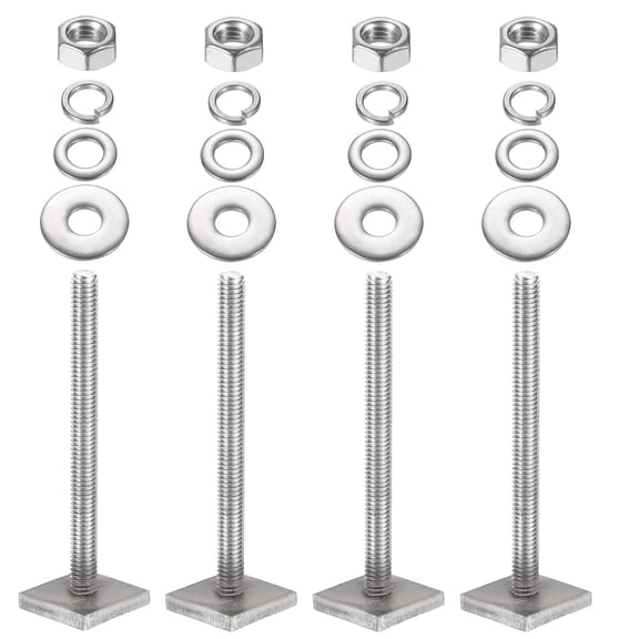 Uxcell T Slot Bolts M6 x 65mm Square Head T Bolts for Roof Rack 4 Set