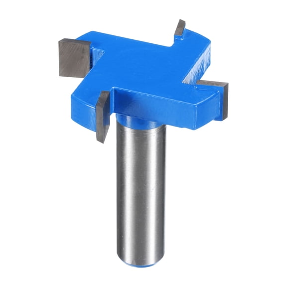 Uxcell T Slot Cutter Rabbet Router Bit 1/2" Shank 1-25/32" x 13/32" 4 Wing Carbide Slotting Cutter
