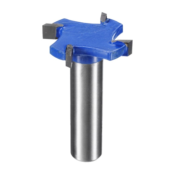 Uxcell T Slot Cutter Rabbet Router Bit 1/2" Shank 1-3/8" x 15/64" 4 Wing Carbide Slotting Cutter