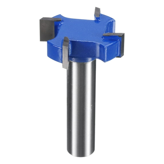 Uxcell T Slot Cutter Rabbet Router Bit 15/32" Shank 1-3/8" x 13/32" 4 Wing Carbide Slotting Cutter