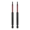 thumbnail image 1 of Uxcell T10 Magnetic Security Impact Torx Screwdriver Bit 1/4" Hex Shank 4" Length, 2 Pack, 1 of 5